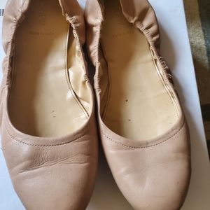 J. Crew Emma Italian Leather flat Sz 12 Sandstone